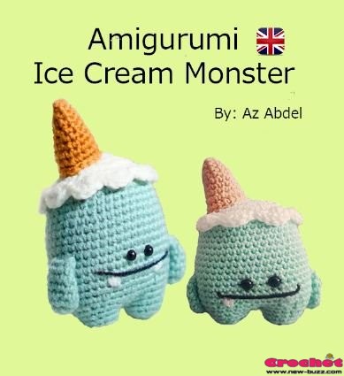 Crochet Amigurumi Ice Cream Monster