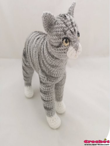 chat réaliste - motif au crochet